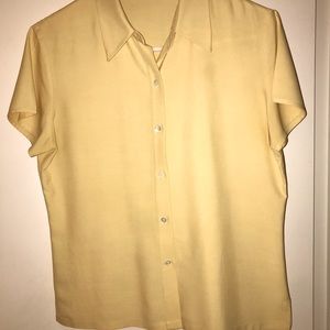 Ann Taylor silk shirt. Size 6, buttery yellow